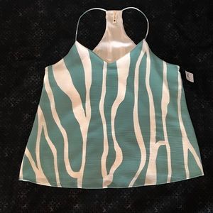 Tyche Teal and Cream Tank from Apricot Lane